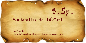 Vaskovits Szilárd névjegykártya